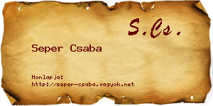 Seper Csaba névjegykártya