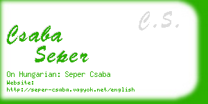 csaba seper business card